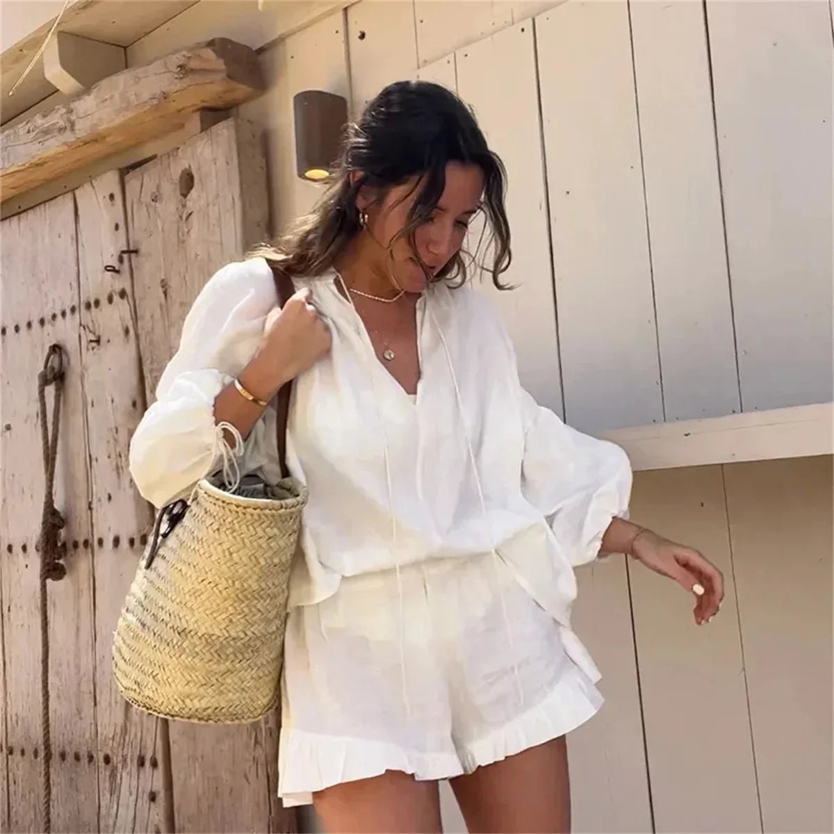 SOERA Sienna Ruffle Shorts Set - Matching Sets - XS