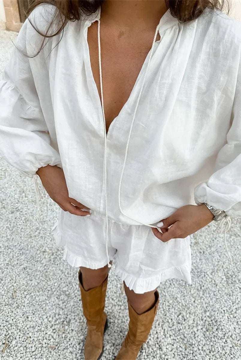 SOERA Sienna Ruffle Shorts Set - Matching Sets - XS