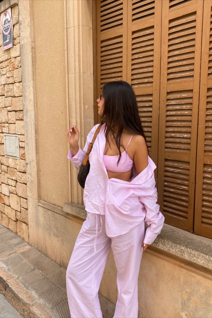 SOERA Ivanna Loose Blouse Wide Leg Pants Set - Set - 1005009372846691-;cw1776065671141477890 Pink M