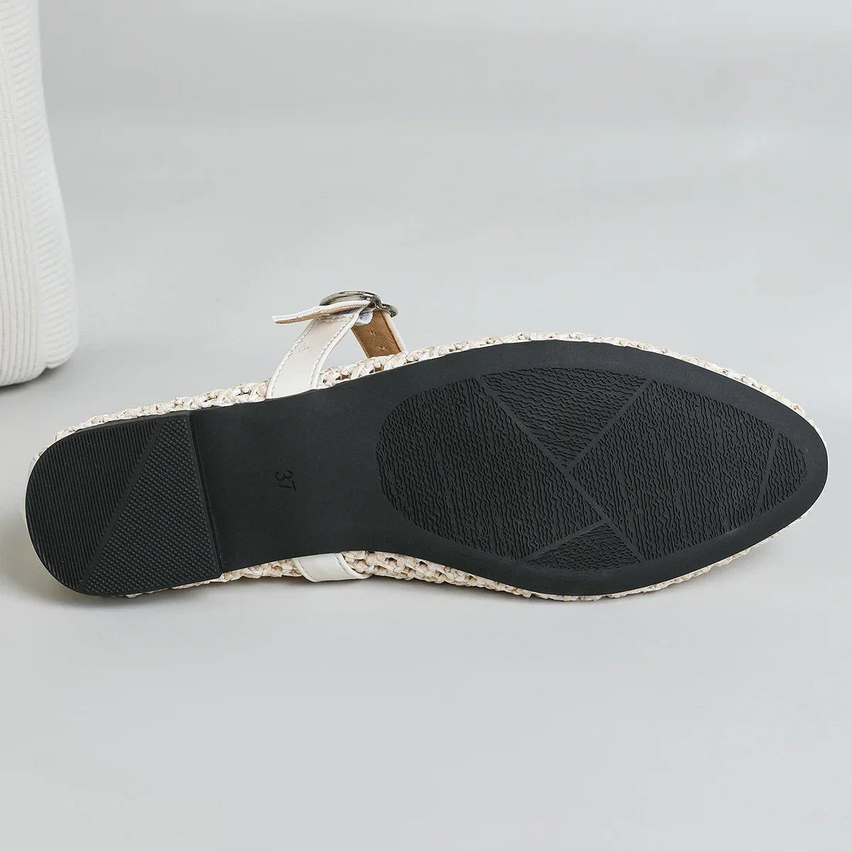 SOERA Beatrice Hollow Weave Mary Jane Flats - Shoes - Beige 35