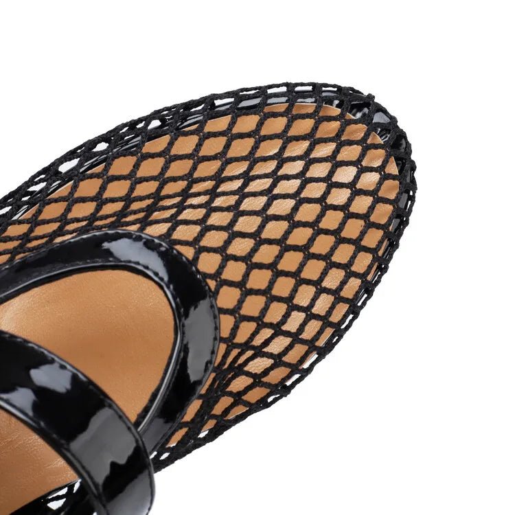 SOERA Bianca Buckled Mesh Ballet Flats - Shoes - Black 35