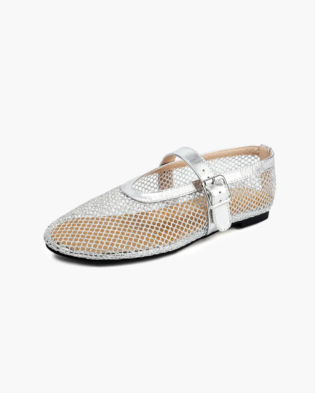 SOERA Bianca Buckled Mesh Ballet Flats - Shoes - Gold 36