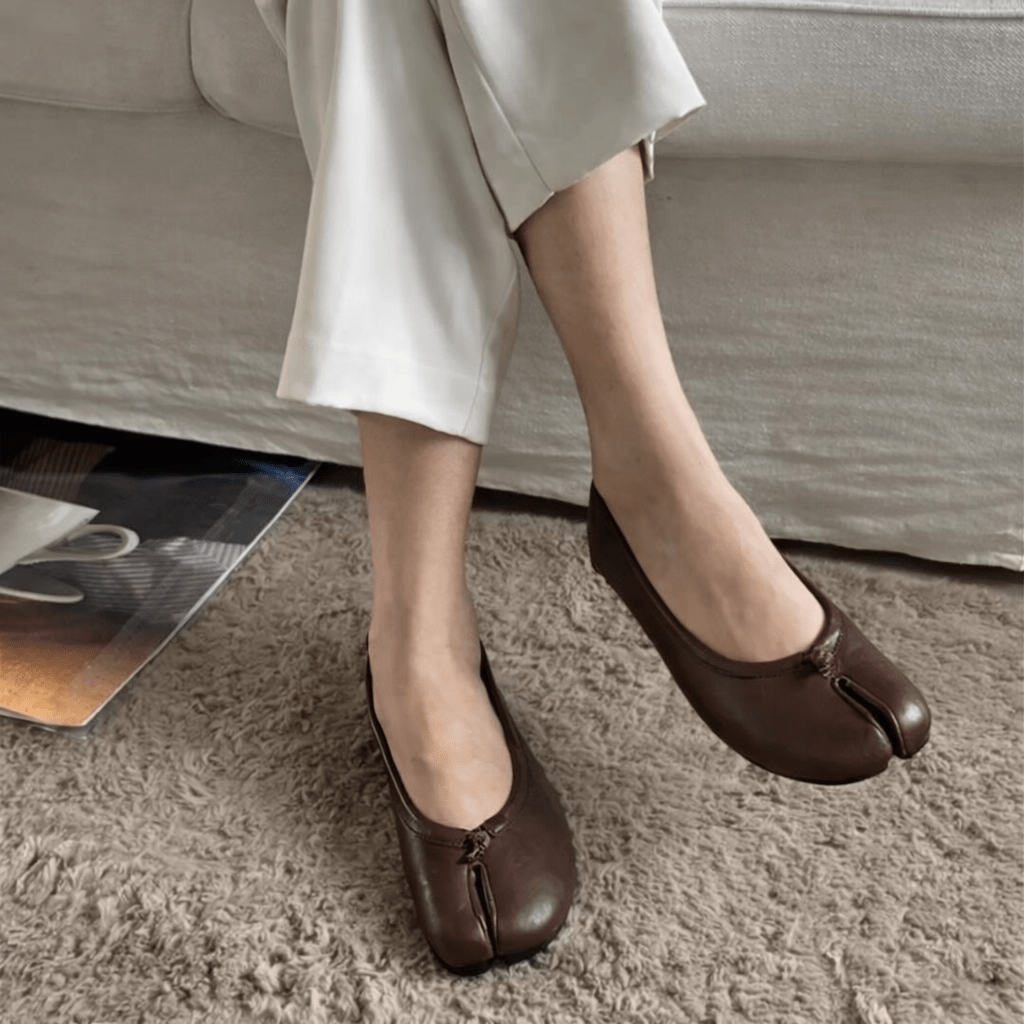 SOERA Bianca Split-Toe Leather Mules - Shoes - Brown 37
