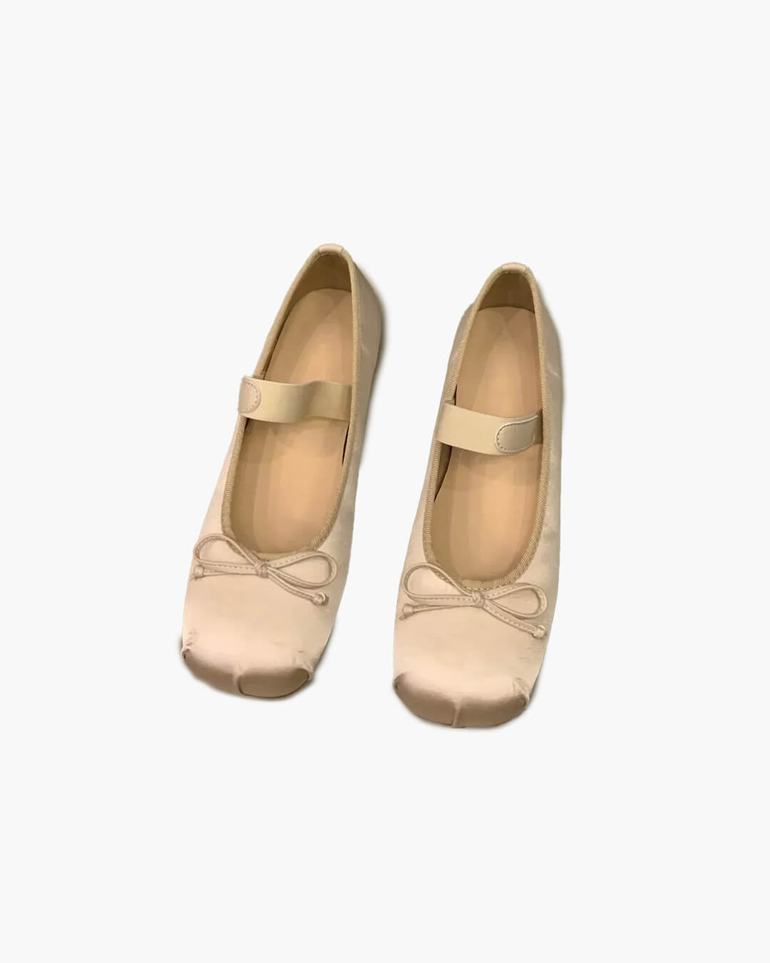 SOERA Pamela Bowtie Satin Ballet Flats - Shoes - 1005006308783003-;Xi1772045931426032076 Beige 35