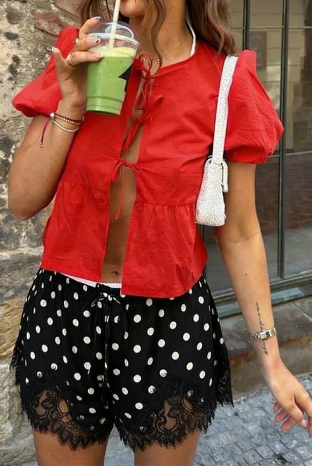 SOERA Kamilla Polka Dot Satin Mini Short - Shorts - 1005010659138545-;at1771494652140605937 L