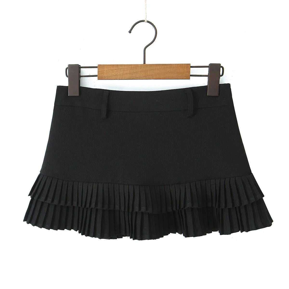 SOERA Bella Low - Waist Pleated Mini Skirt - Skirt - Black XS