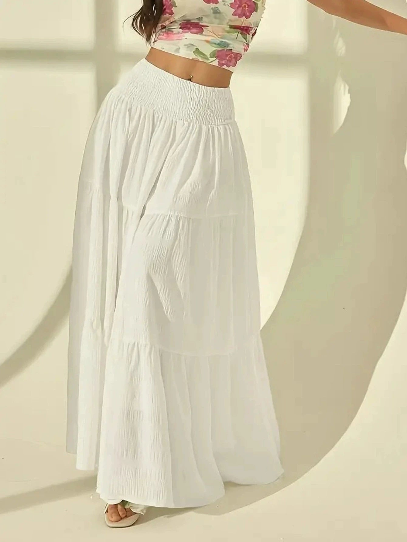 SOERA Celeste Layered Maxi Skirt - Skirt - White 3XL