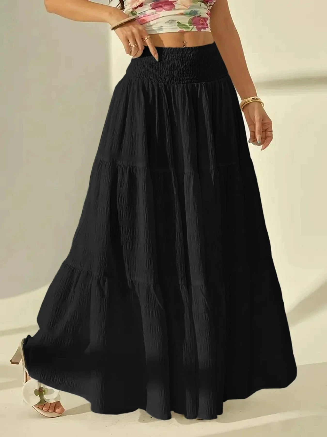SOERA Celeste Layered Maxi Skirt - Skirts - Black 0XL