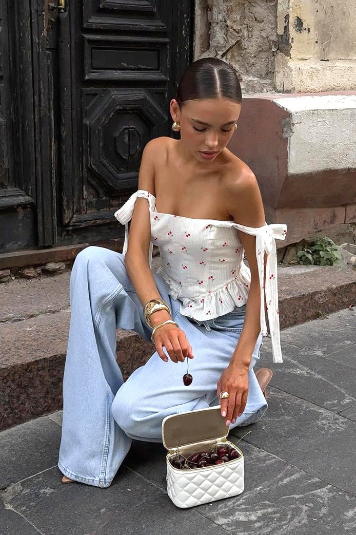 SOERA Fabia Ruffle Off - Shoulder Top - Tops - White M