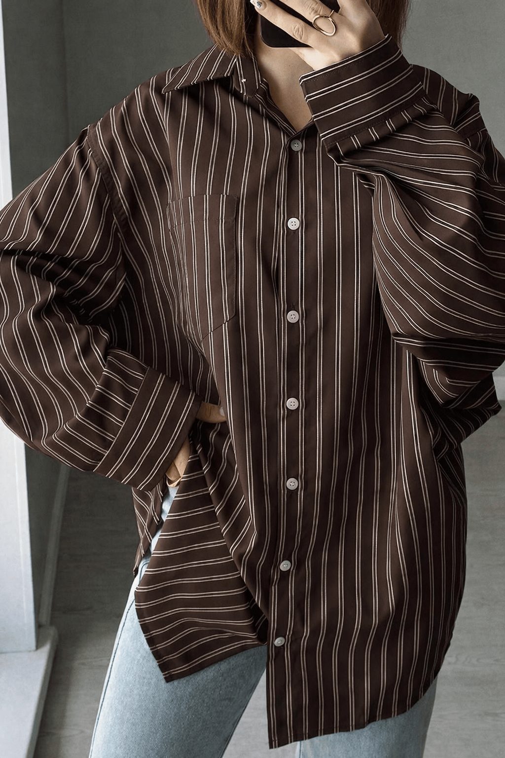 SOERA Gaile Bat Sleeve Striped Shirts - Tops - qZ1774532669745045139 Brown XS