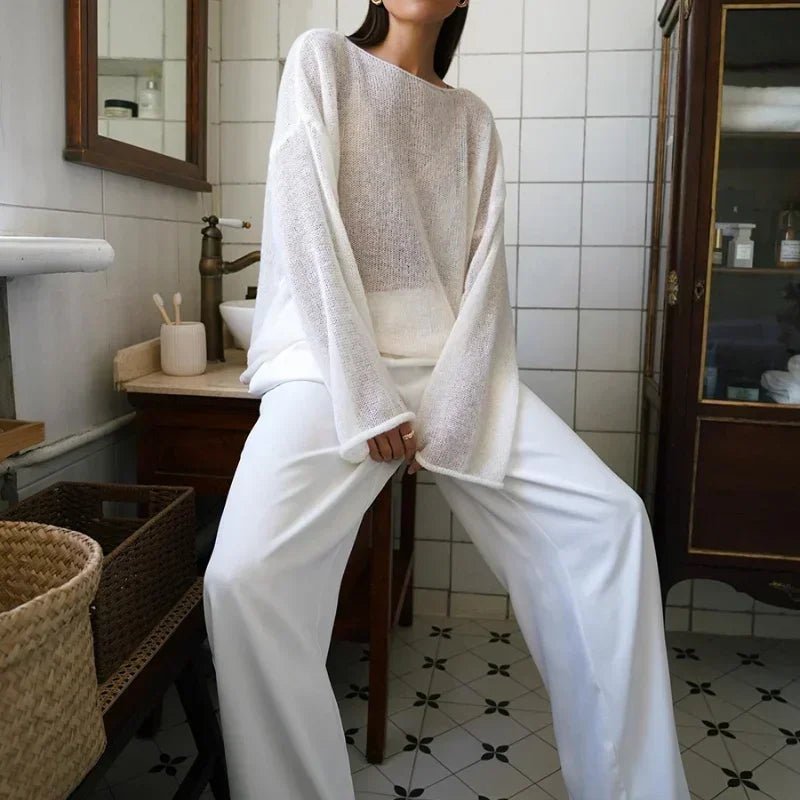 SOERA Lilian Sheer Loose Pullover - Tops - 3256807685601058-;WL1763882015878260650 Pink S