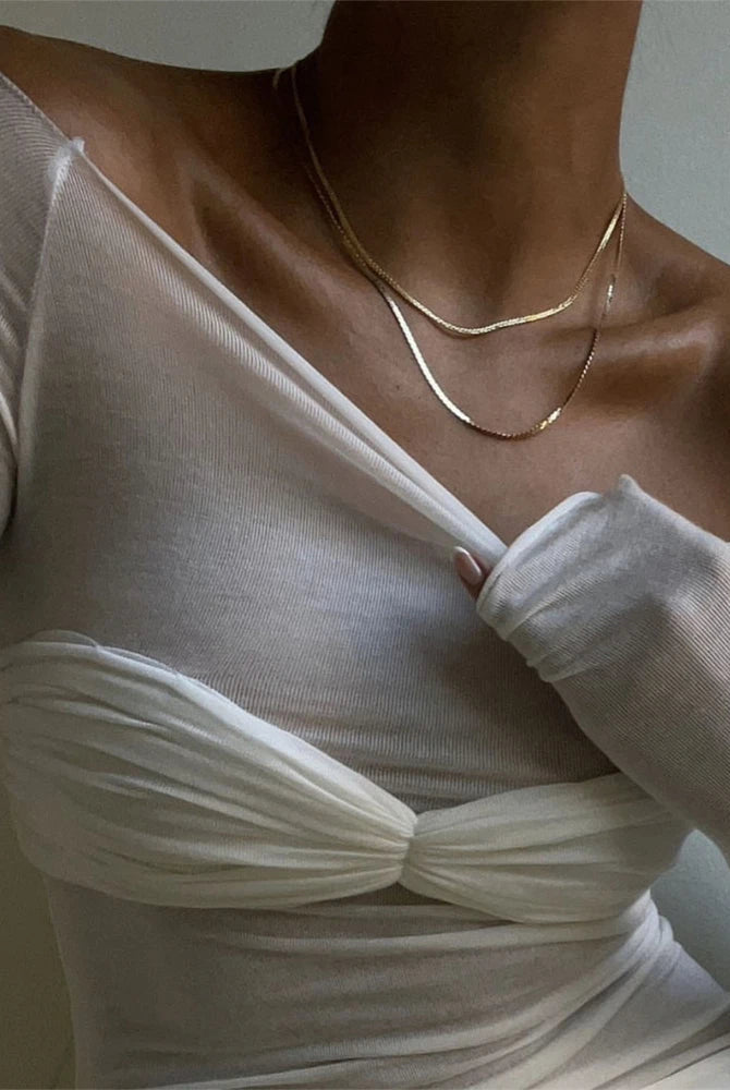 SOERA Sara Mesh Sheer Off - Shoulder Top - Tops - D1-MW459004 black S