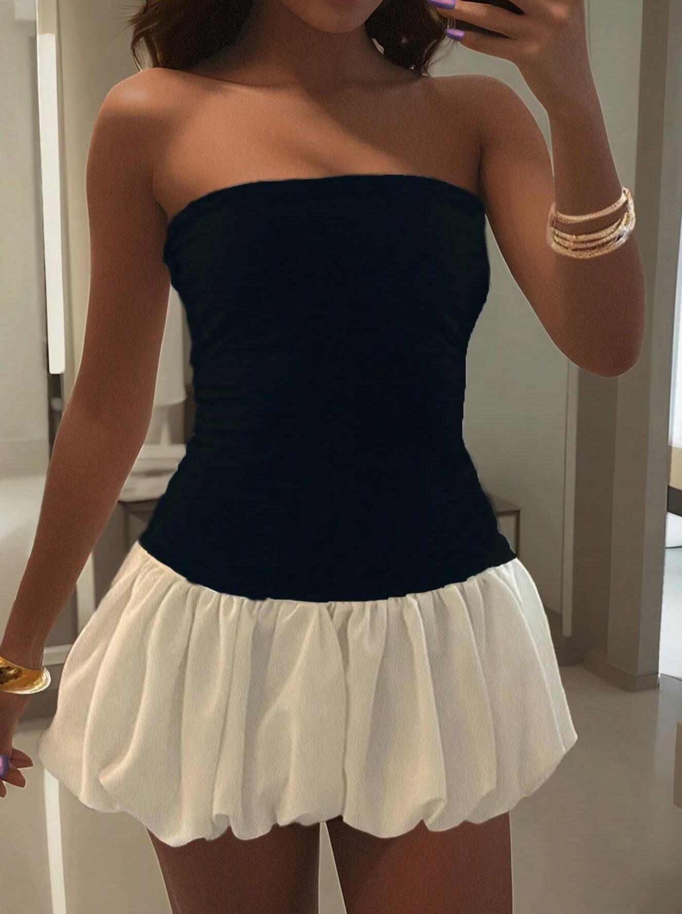 Robe Maurie taille basse à ourlet bouffant