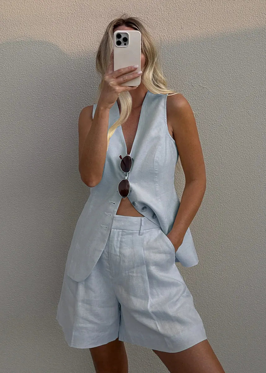 Bianca Tailored Vest and Shorts Set