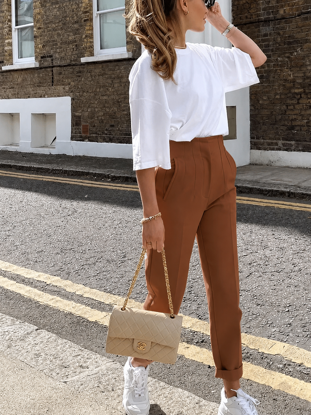 Pantalon crayon taille haute Sofia