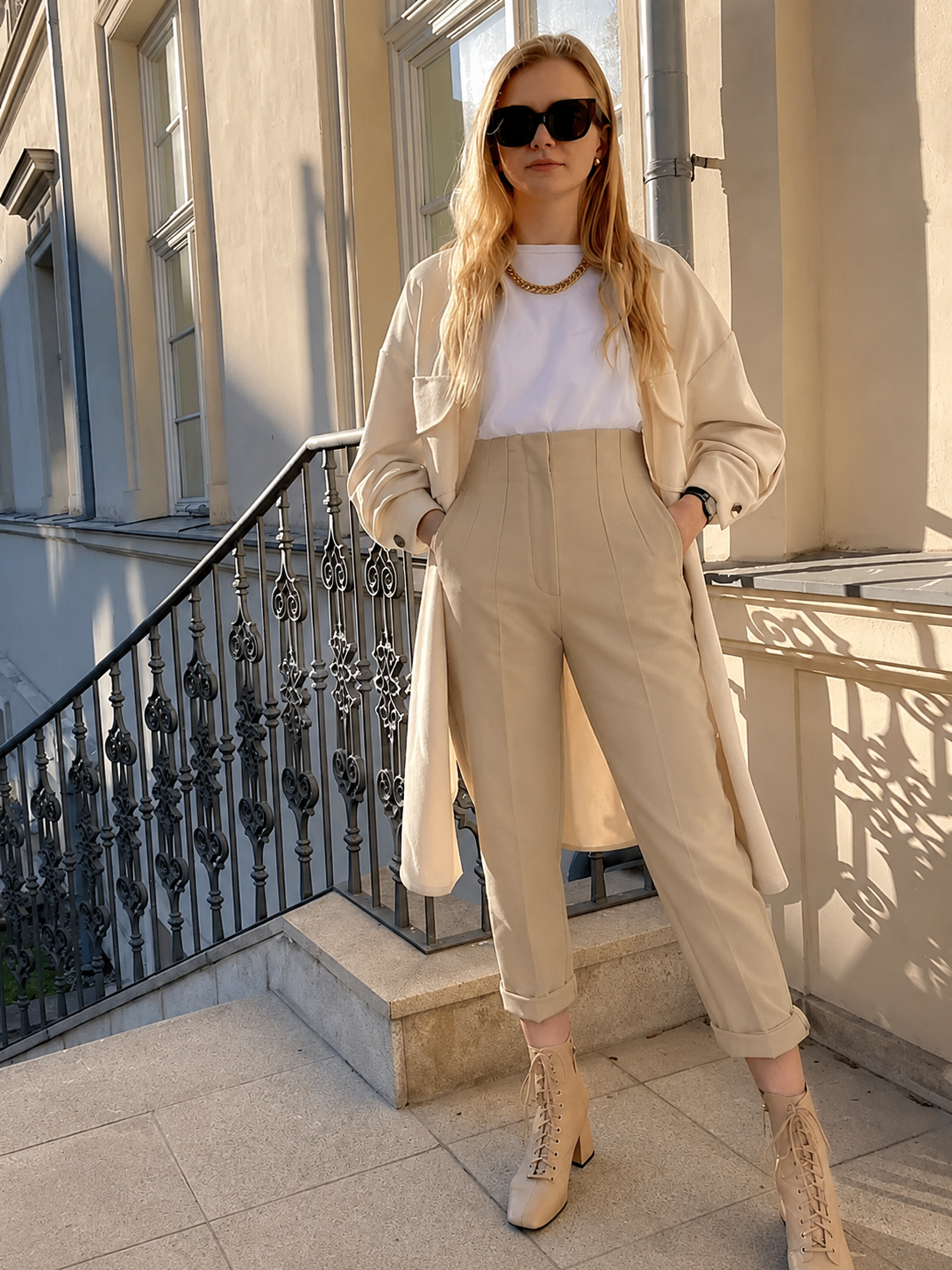 Pantalon crayon taille haute Sofia