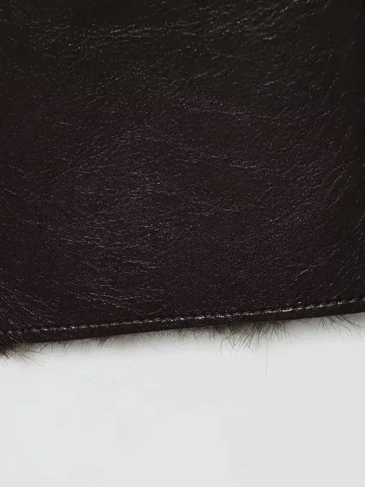 Reversible Plush Faux Leather Jacket for Women - Chic Winter Coats 3