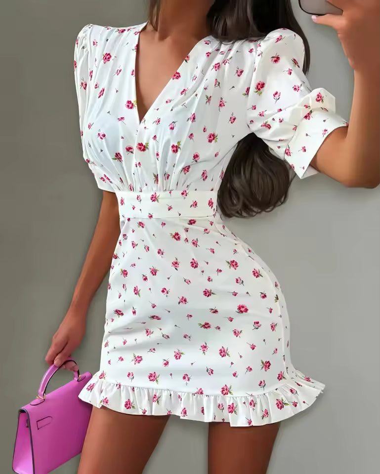 Bianca bloemen mini-jurk