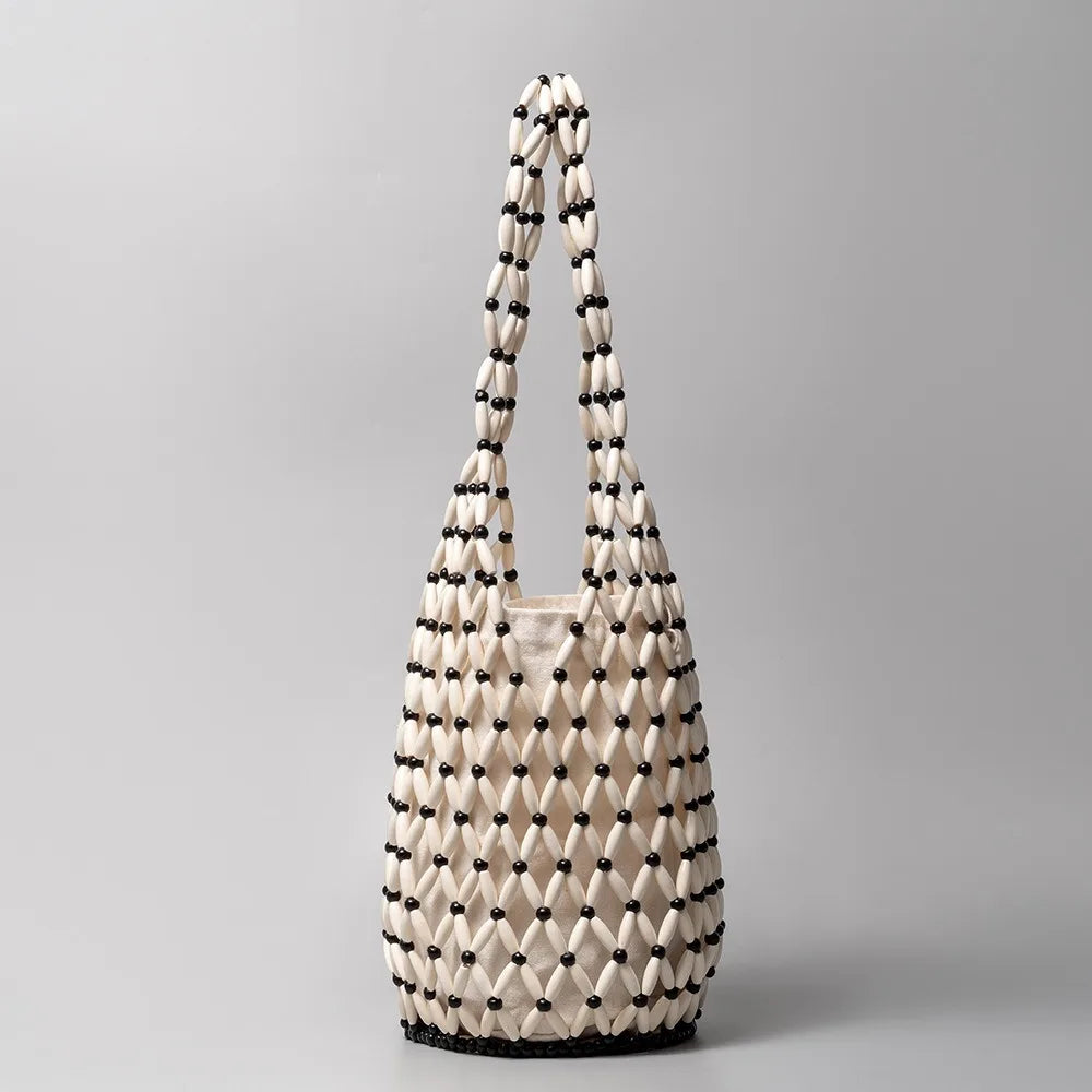 Margot Woven Beaded Tote Bag