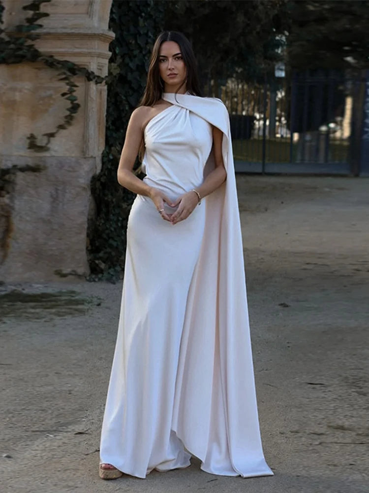 Yanna Halter Backless Satin Dress