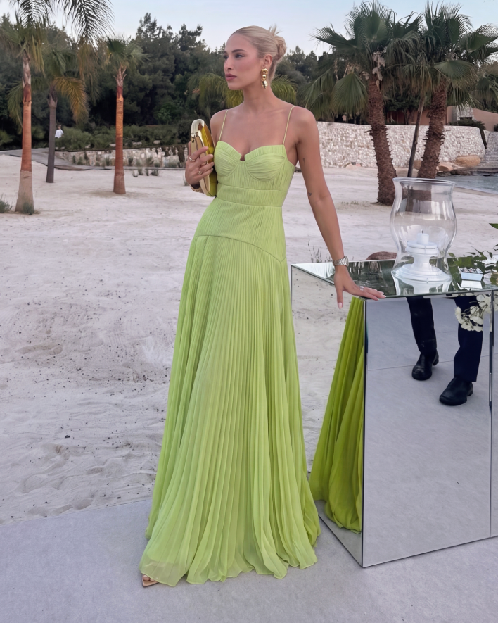 Sophia crinkle chiffon maxi-jurk