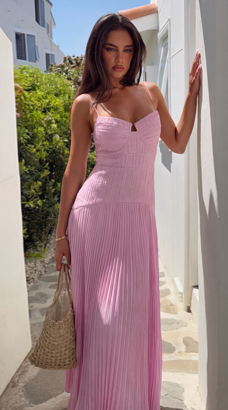 Sophia crinkle chiffon maxi-jurk
