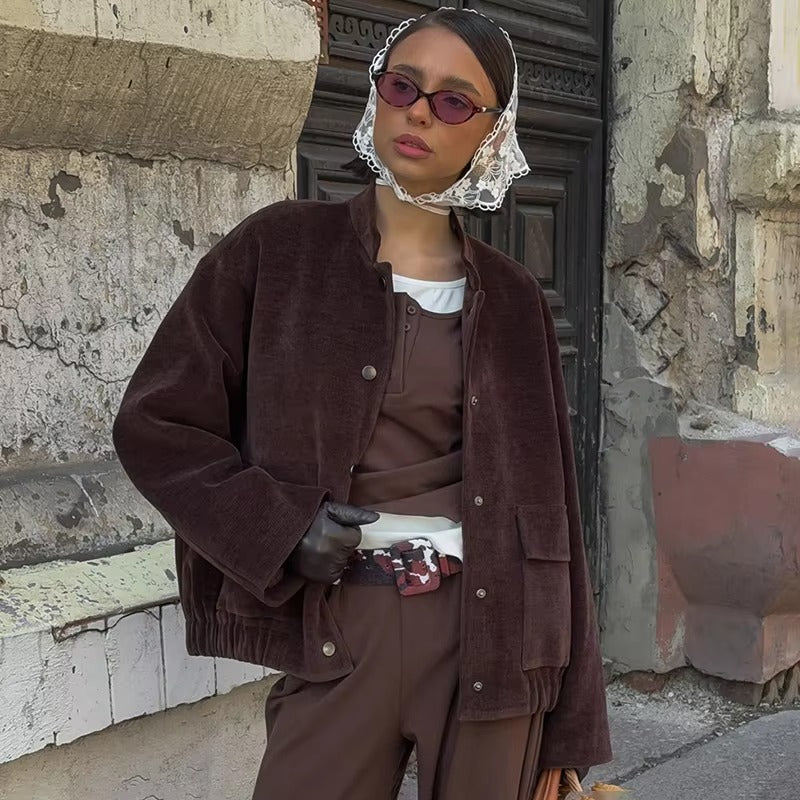 Cora Button Corduroy Jas