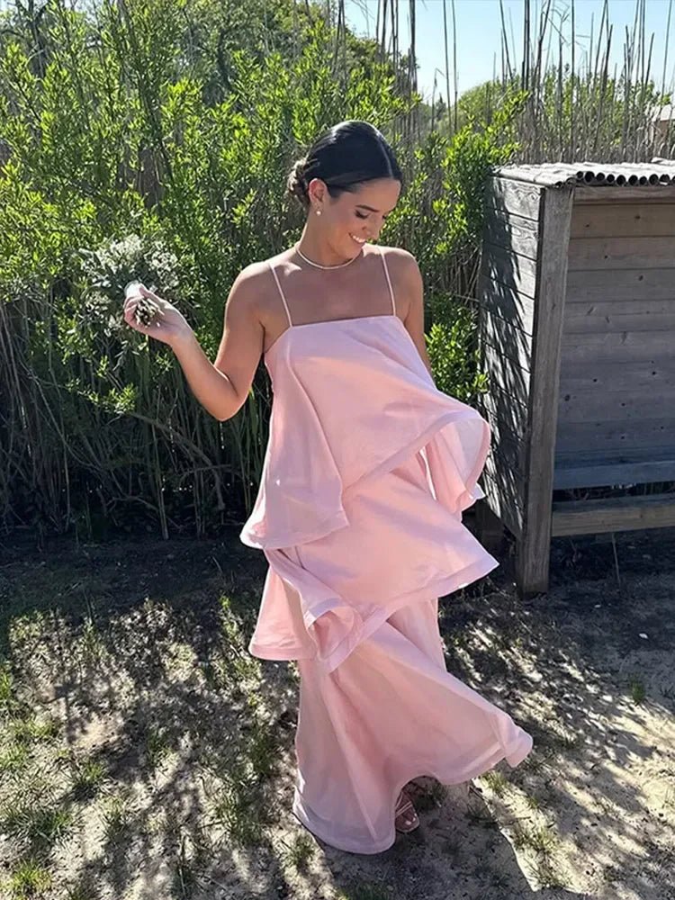 SOERA Iris Layered Ruffle Maxi Dress - Dress -  Pink M