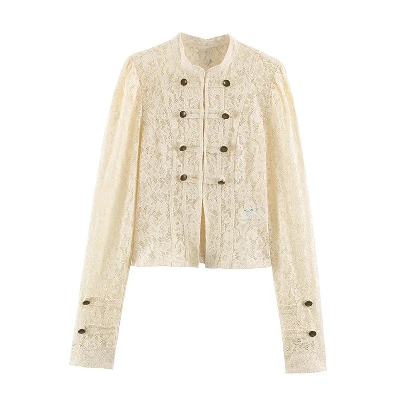 SOERA Sara Sheer Lace Patchwork Jacket - Jacket - SOERA-662851-PHO-M-76067 Beige M