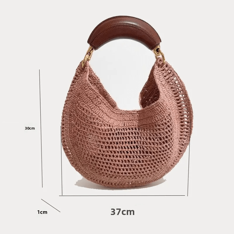 SOERA Bianca Crescent Woven Bag - Bag -  Black