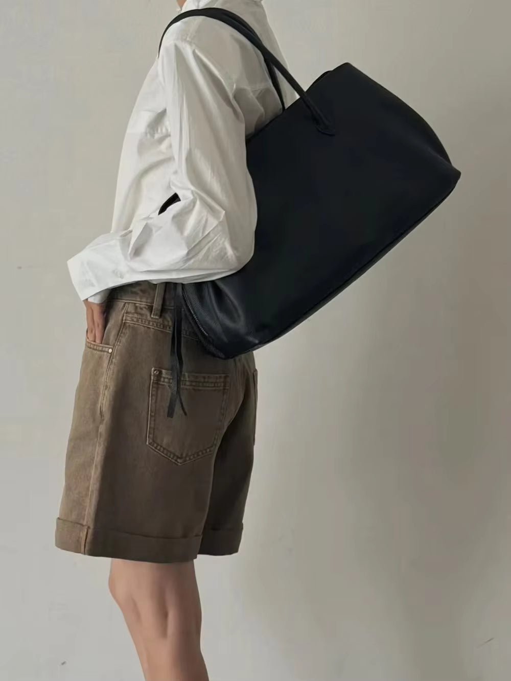 SOERA Miriam Multi-Compartment Shoulder Tote Bag - Bag - SOERA-662019-BLA-L-22083 Black Large 38x20x23 cm