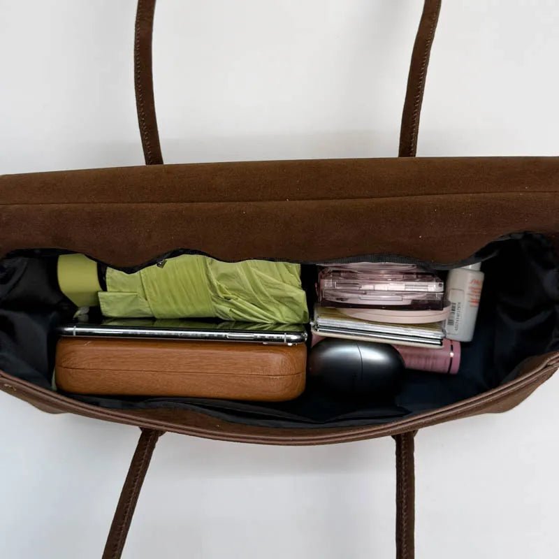 SOERA Yara Sequined Faux Suede Tote Bag - Bag -  Brown