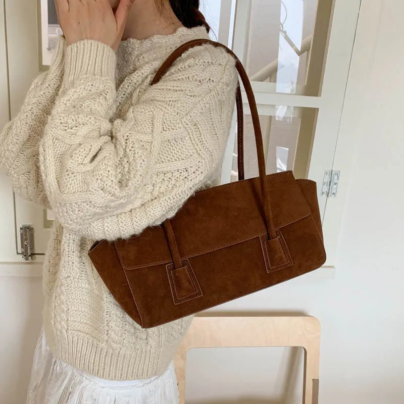 SOERA Yara Sequined Faux Suede Tote Bag - Bag -  Brown