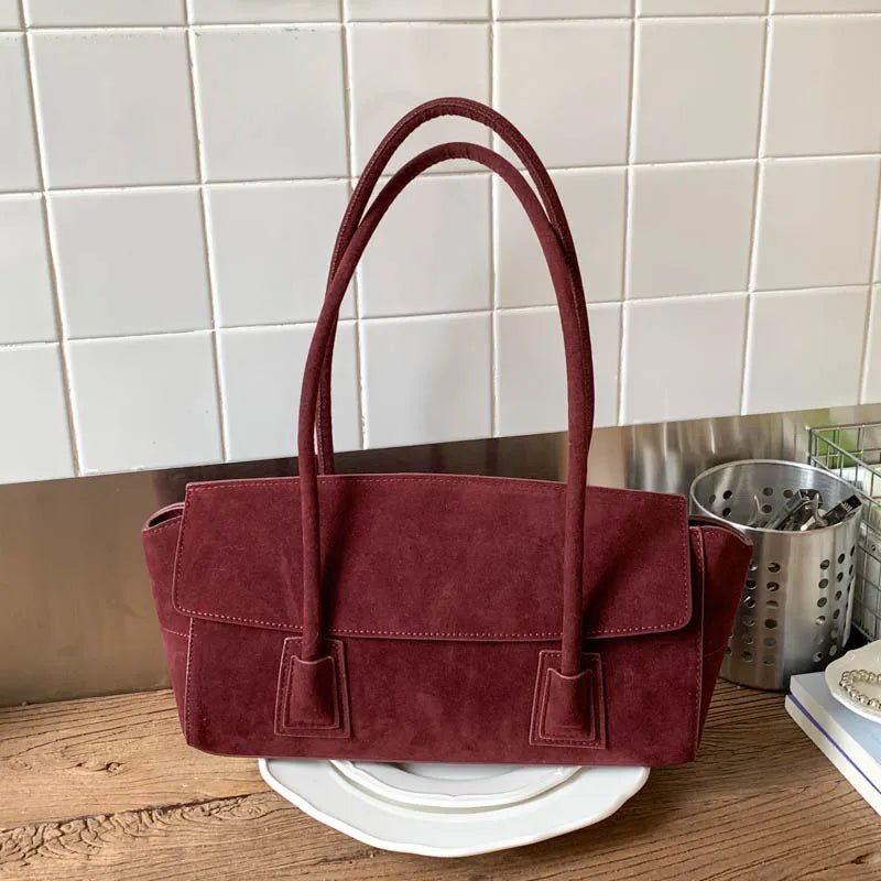 SOERA Yara Sequined Faux Suede Tote Bag - Bag -  Red