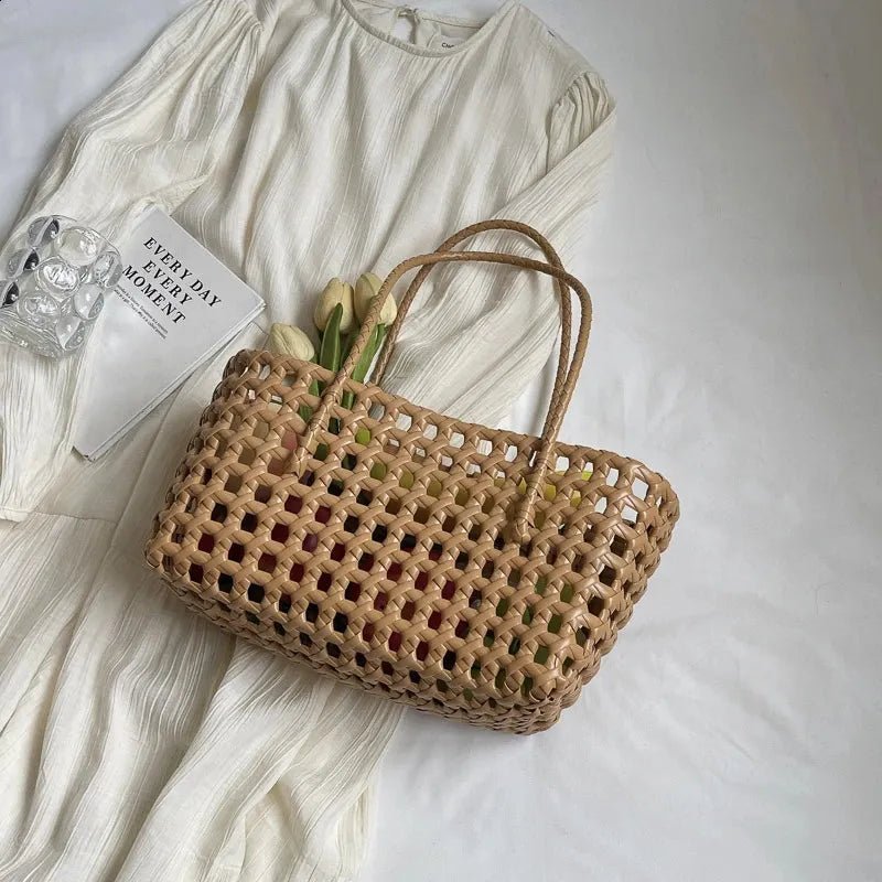 SOERA Claudia Hollowed Shoulder Tote - Bags -  Milktea