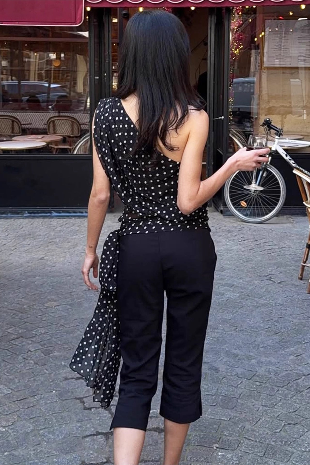 SOERA Angel One Shoulder Polka Dot Top - Blouses - cI1776026011572752975 L