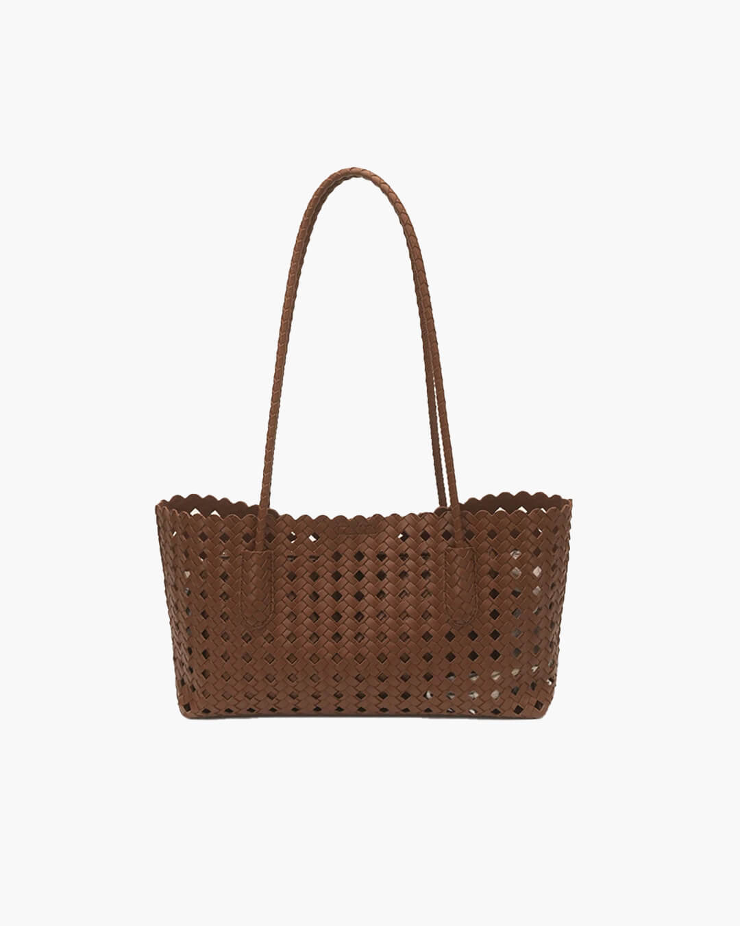 Briana gevlochten stro shopper