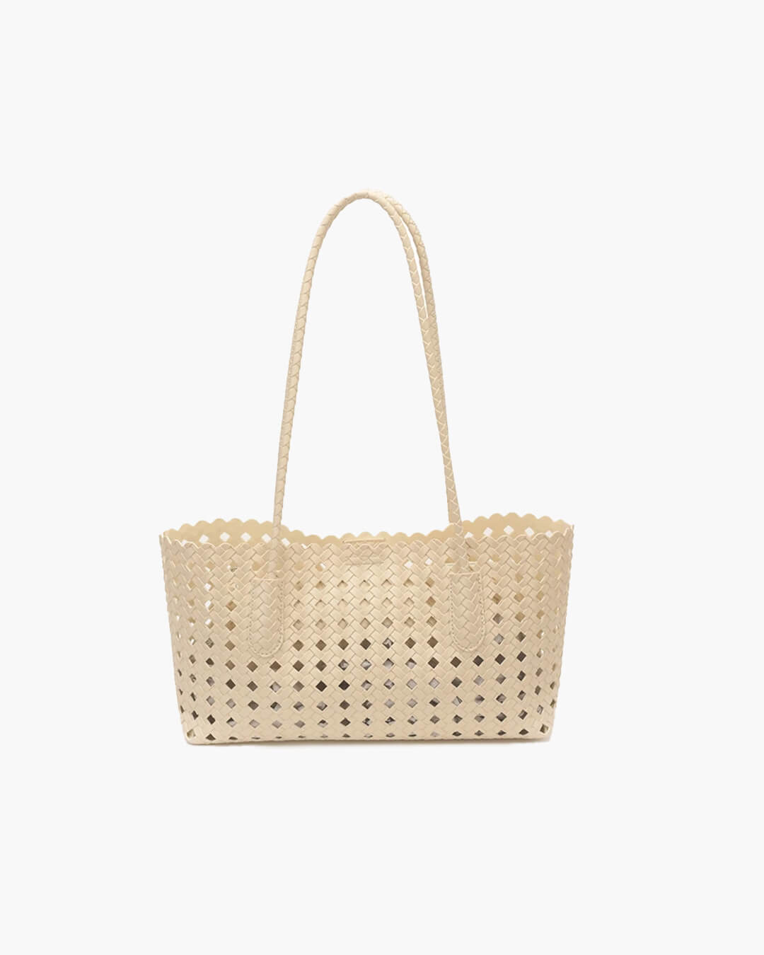 Briana gevlochten stro shopper