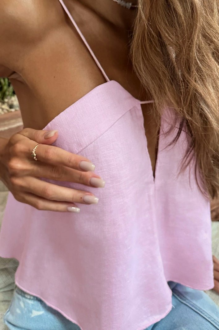 SOERA Eunice Cutout Slip Crop Top - Camisoles - YZ1776026011577779906 Pink S