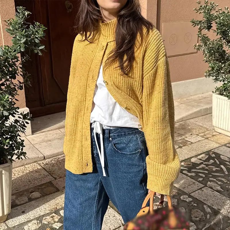 SOERA Nicola Oversized Knit Cardigan - Cardigan - SOERA-382851-GIN-S-16739 Ginger Yellow S