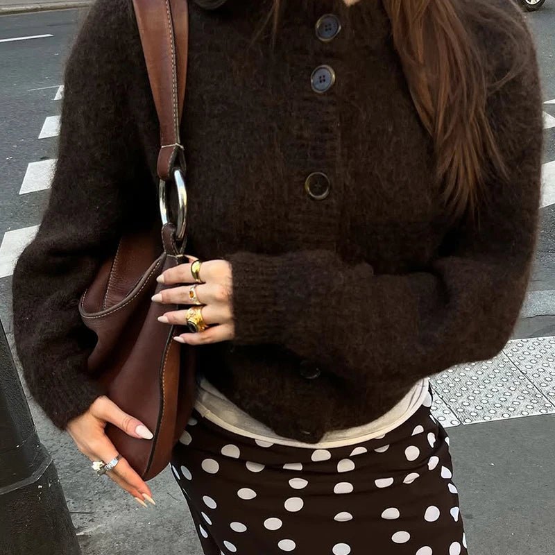 SOERA Lucy Knit Cardigan - Cardigans - 3256809337279348-;do1764003583419179867 Brown S