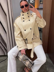Amanda korte trenchcoat met opstaande kraag