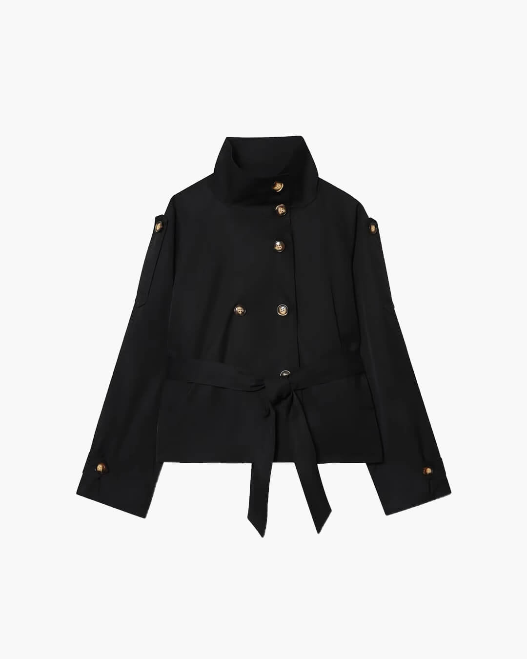 SOERA Marlene Cropped Trench Coat - Coat -  Black XS