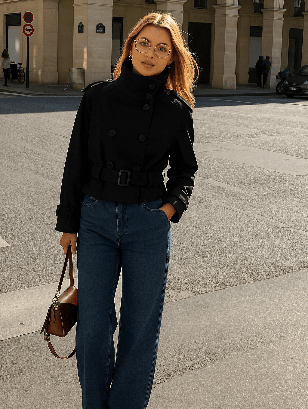 SOERA Marlene Cropped Trench Coat - Coat -  Black XS