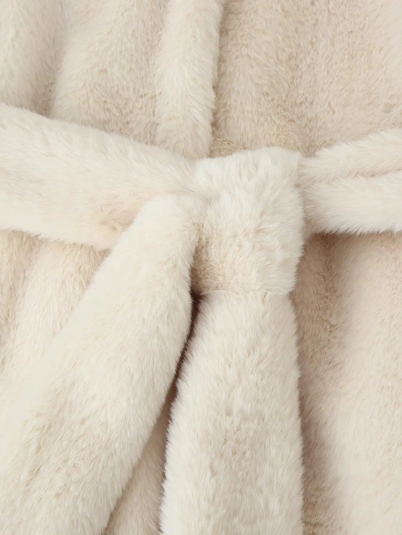 SOERA Farrah Faux Fur Coat with Belt - Coats & Jackets - 3256810101987871-;Ch1763625119772959543 Creme L