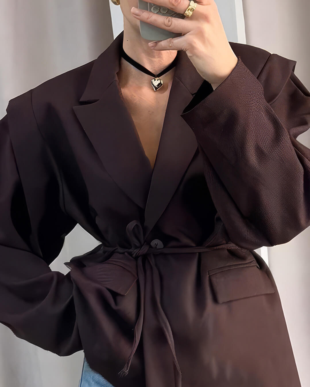 SOERA Leandra Wide Sleeves Belted Blazer - Coats & Jackets - SOERA-475523-BRO-S-19843 Brown S