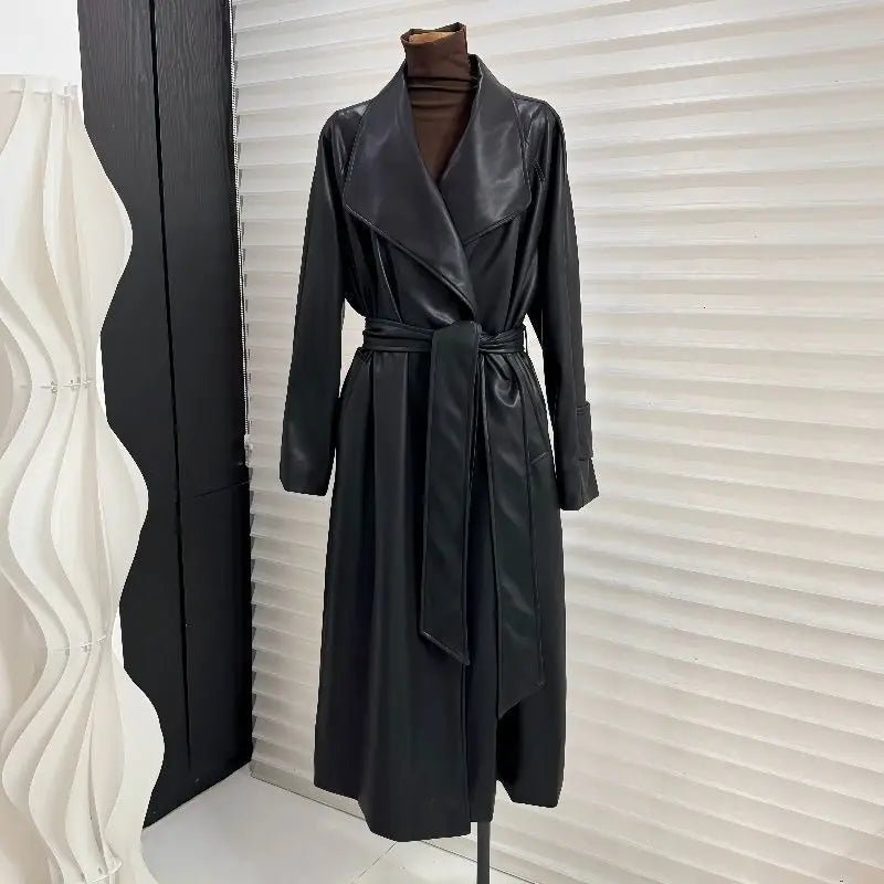 SOERA Shiela Faux Leather Maxi Trench Coat - Coats & Jackets - 3256809614700838-;GG1764703454009017205 Dark Brown S