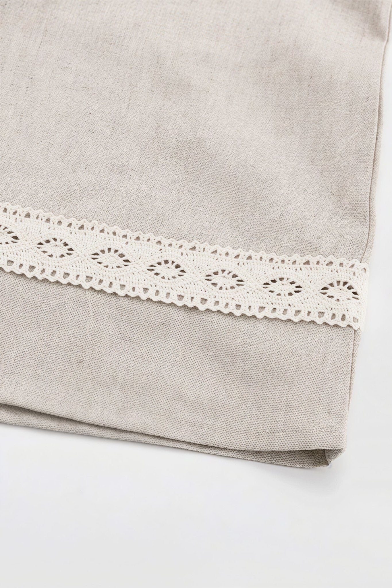 SOERA Beatrice Cotton Linen V - Neck Lantern Sleeve Mini Dress - Dress -  Khaki M