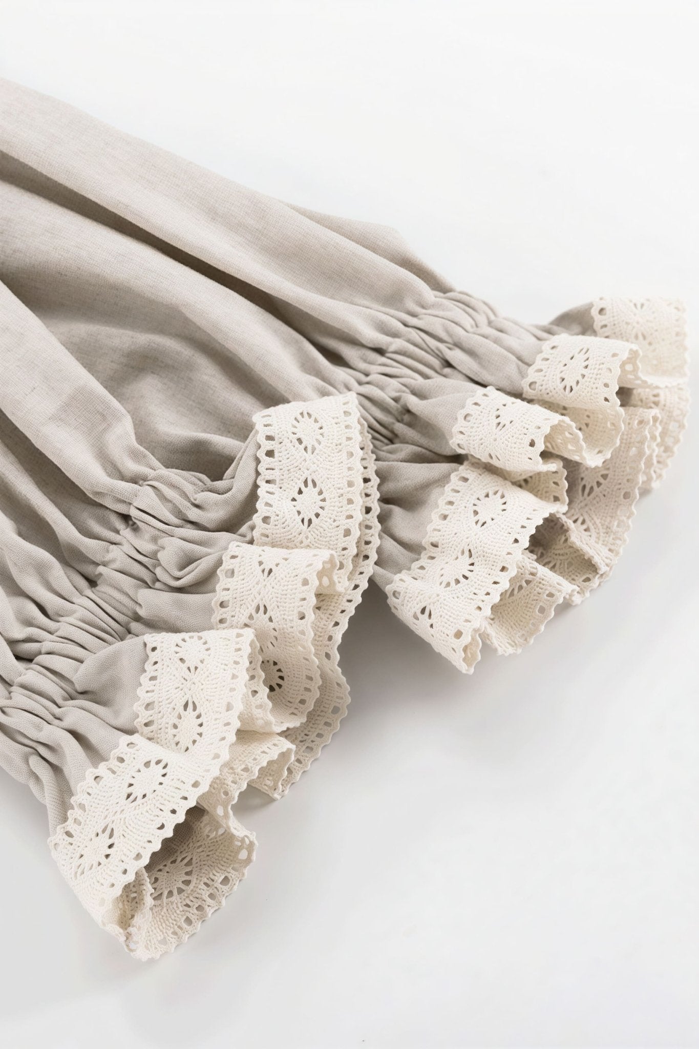 SOERA Beatrice Cotton Linen V - Neck Lantern Sleeve Mini Dress - Dress -  Khaki M