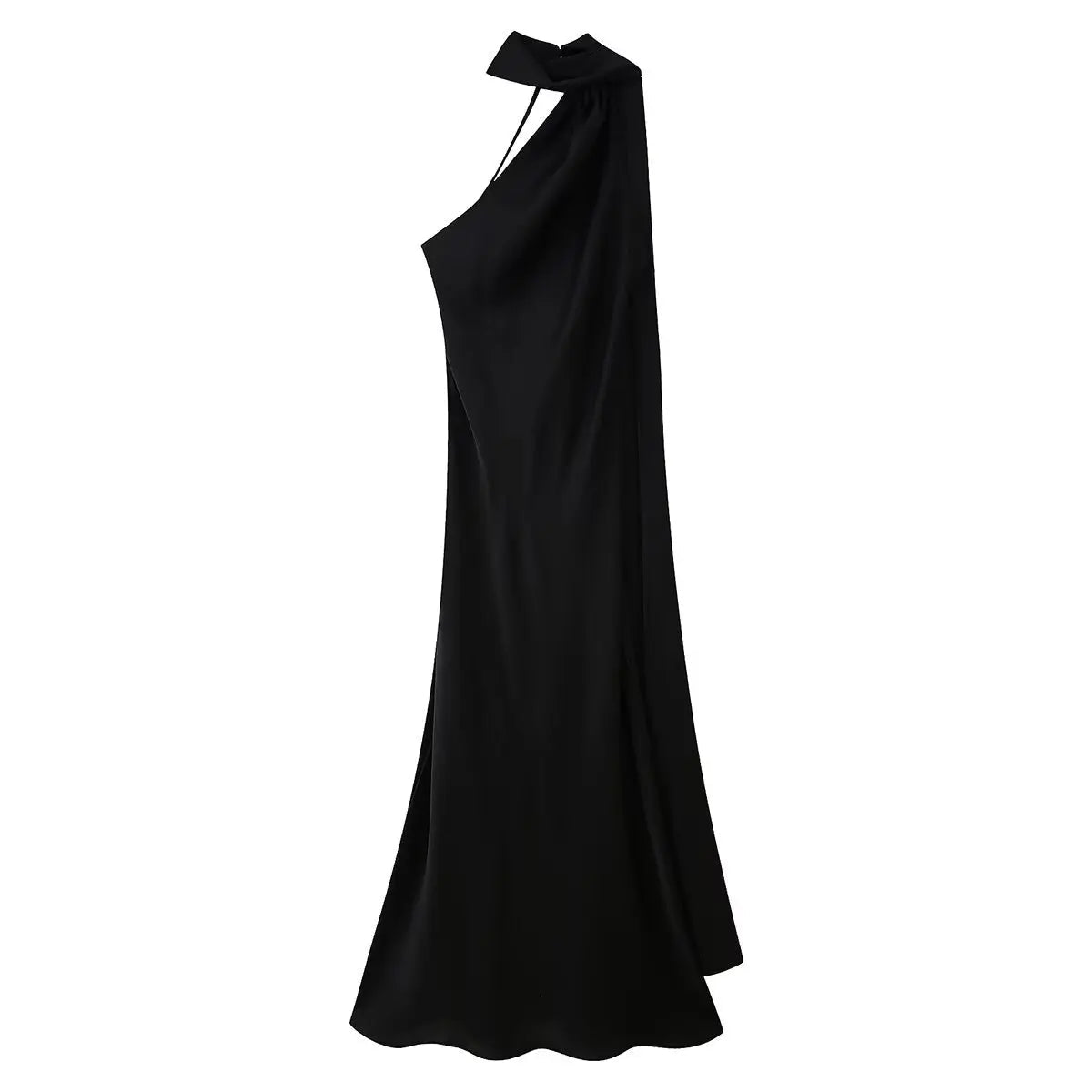 SOERA Beatrice Halter Backless Silk Satin Maxi Dress - Dress -  Black S